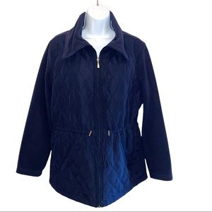 Karen Scott Sport light weight fleece waffle pattern front jacket.size M.